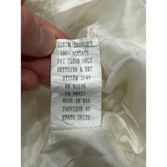 Vintage En Francais by Huey Waltzer White Satin Shawl Collar Halter Vest SZ 6 - Picture 7 of 9